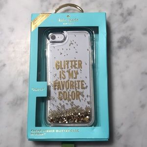 Brand new Kate Spade iPhone 7 case, Liquid Glitter